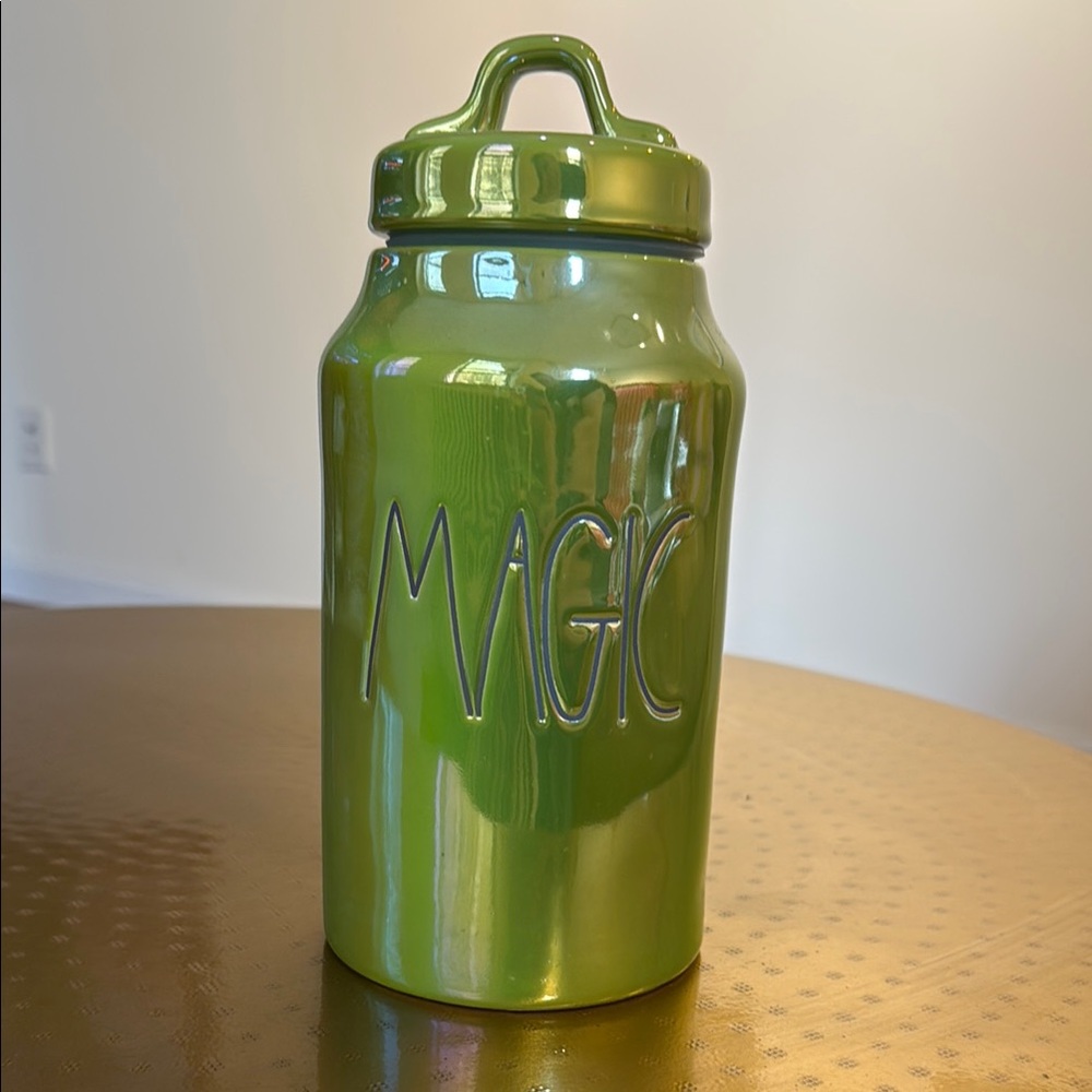 Rae Dunn Green Iridescent Jar